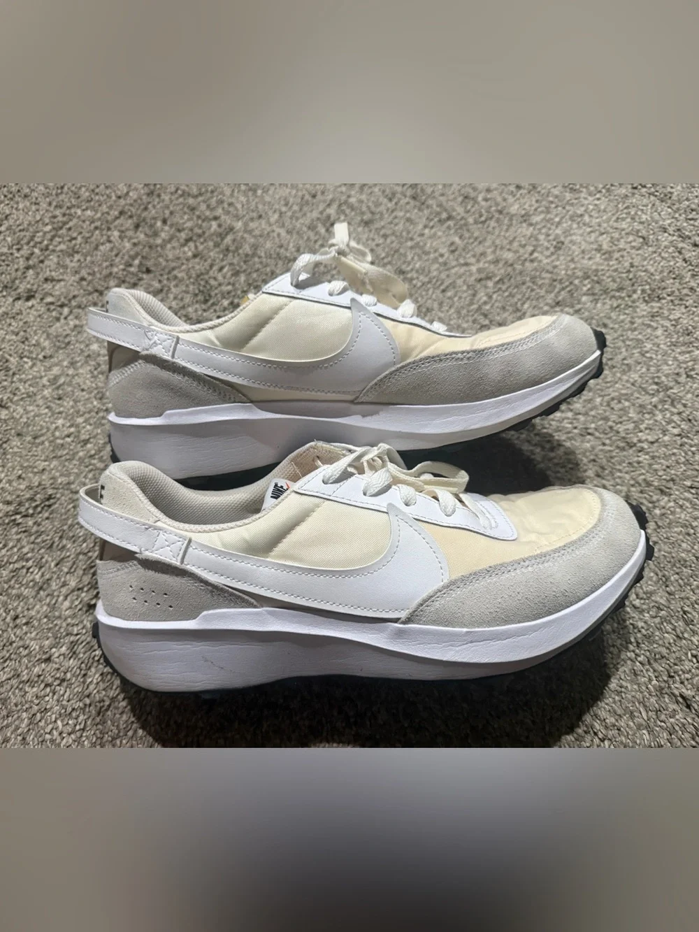 Nike Women's White, Cream & Light Gray Platform Runner Sneakers